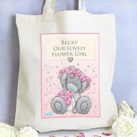 Personalised Me to You Flower Girl Bridesmaid Wedding Cotton Bag Extra Image 1